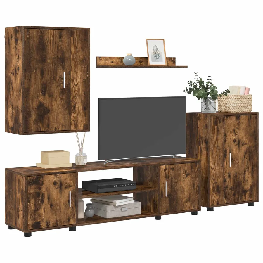 Ensemble meuble TV Chêne Fumé Bois d'ingénierie - 3