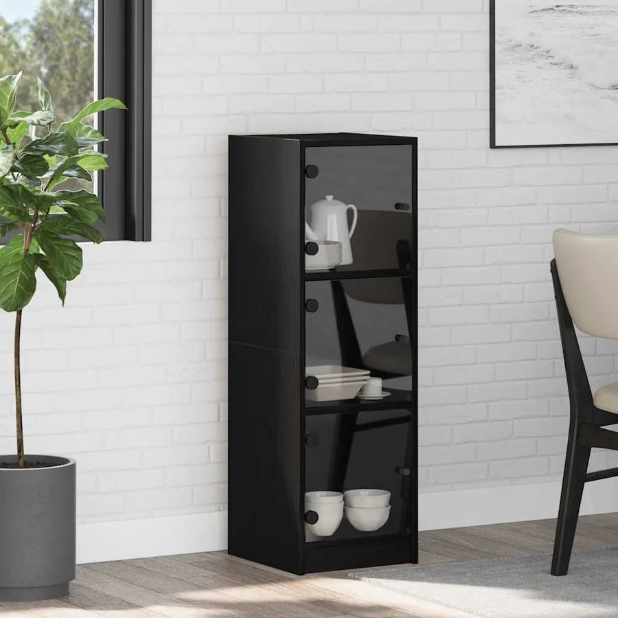 Haut Armoire Chêne noir 35 x 37 x 109 cm Bois d'ingénierie
