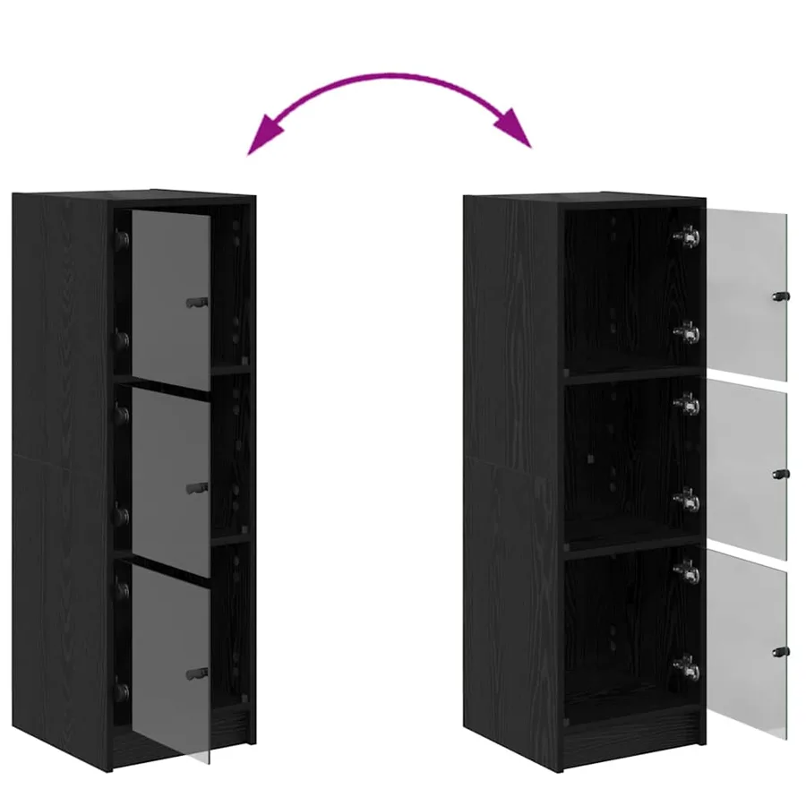 Haut Armoire Chêne noir 35 x 37 x 109 cm Bois d'ingénierie - 10