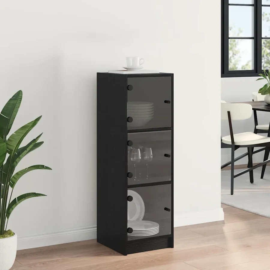 Haut Armoire Chêne noir 35 x 37 x 109 cm Bois d'ingénierie - 4