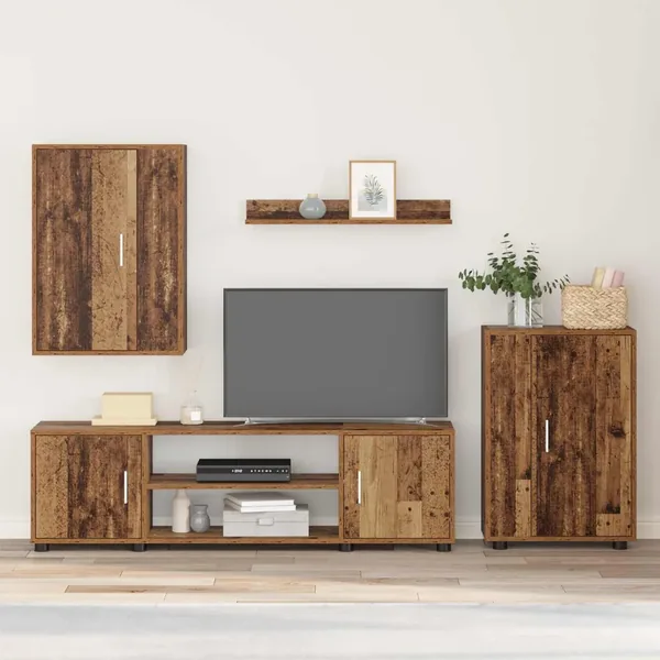 Ensemble meuble TV Bois Ancien Bois d'ingénierie