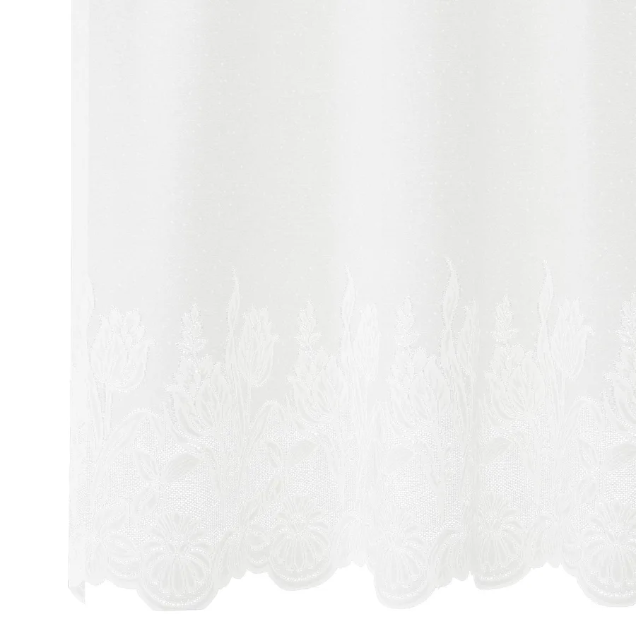 Rideau en Dentelle Floral Blanc 260 x 600 cm Polyester - 5