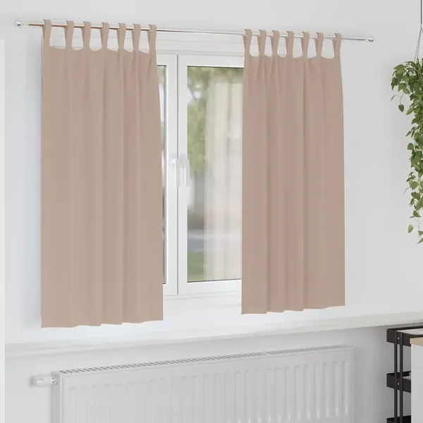 Rideaux occultants avec anneaux 2 pcs Taupe 175 x 140 cm