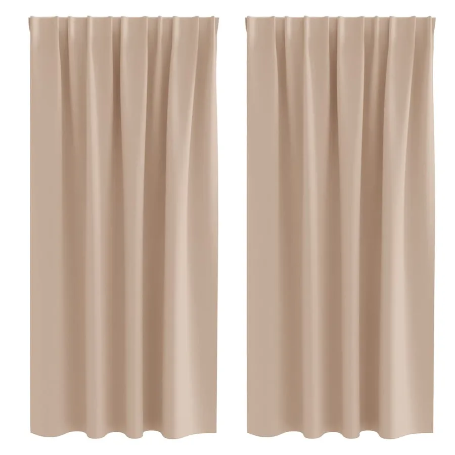 Rideaux occultants avec anneaux 2 pcs Taupe 175 x 140 cm - 2