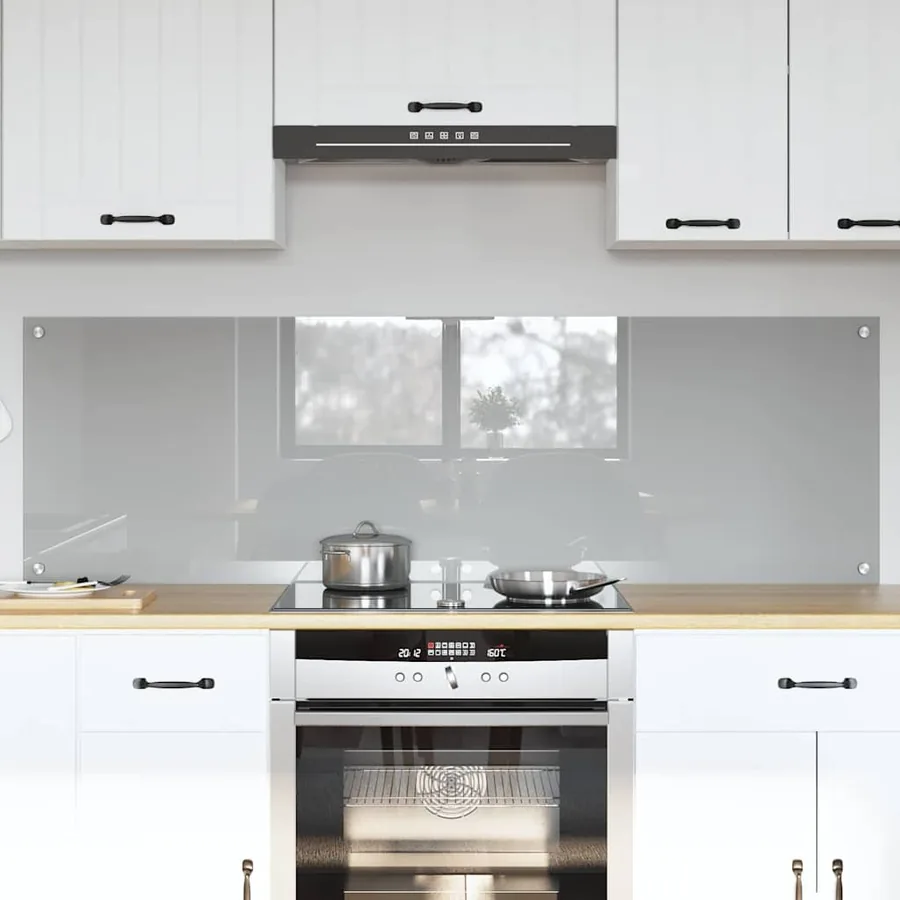 Crédence de cuisine 2 pcs Gris clair 80 x 50 cm verre trempé