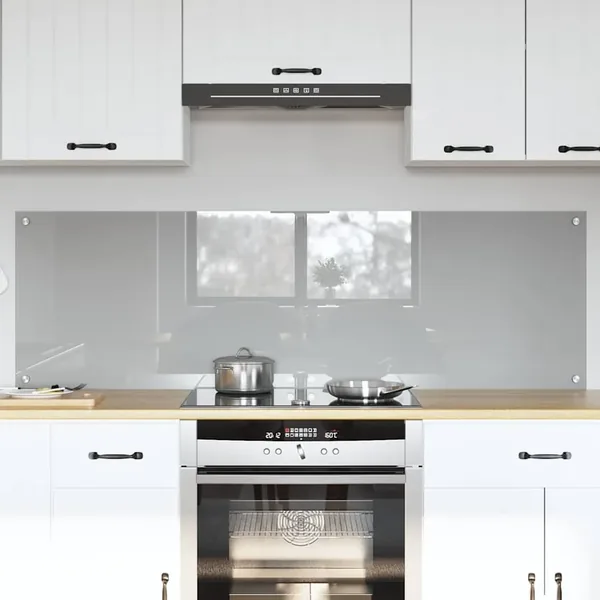 Crédence de cuisine 2 pcs Gris clair 80 x 50 cm verre trempé