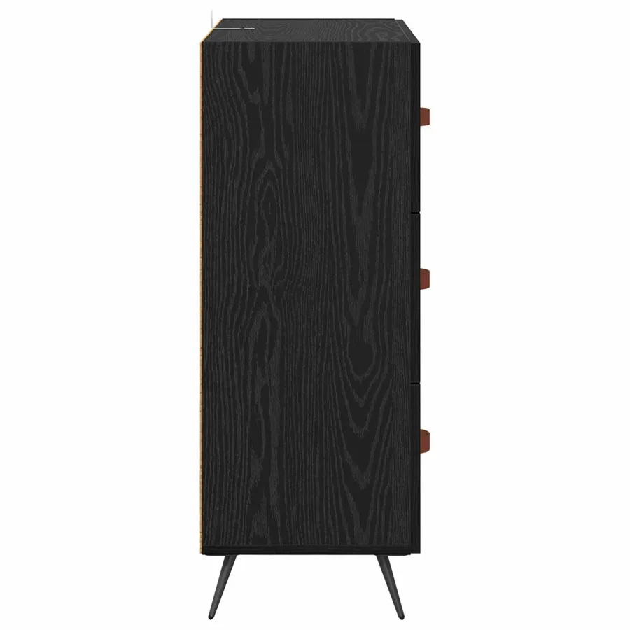 Commode Chêne Noir 69,5 x 34 x 90 cm Bois d’ingénierie - 7