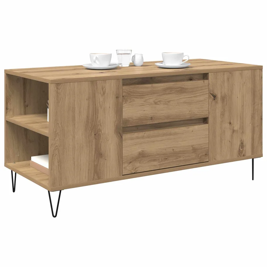 Table basse Chêne artisanal 102 x 44,5 x 50 cm - 3