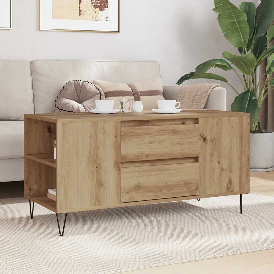 Table basse Chêne artisanal 102 x 44,5 x 50 cm - 4