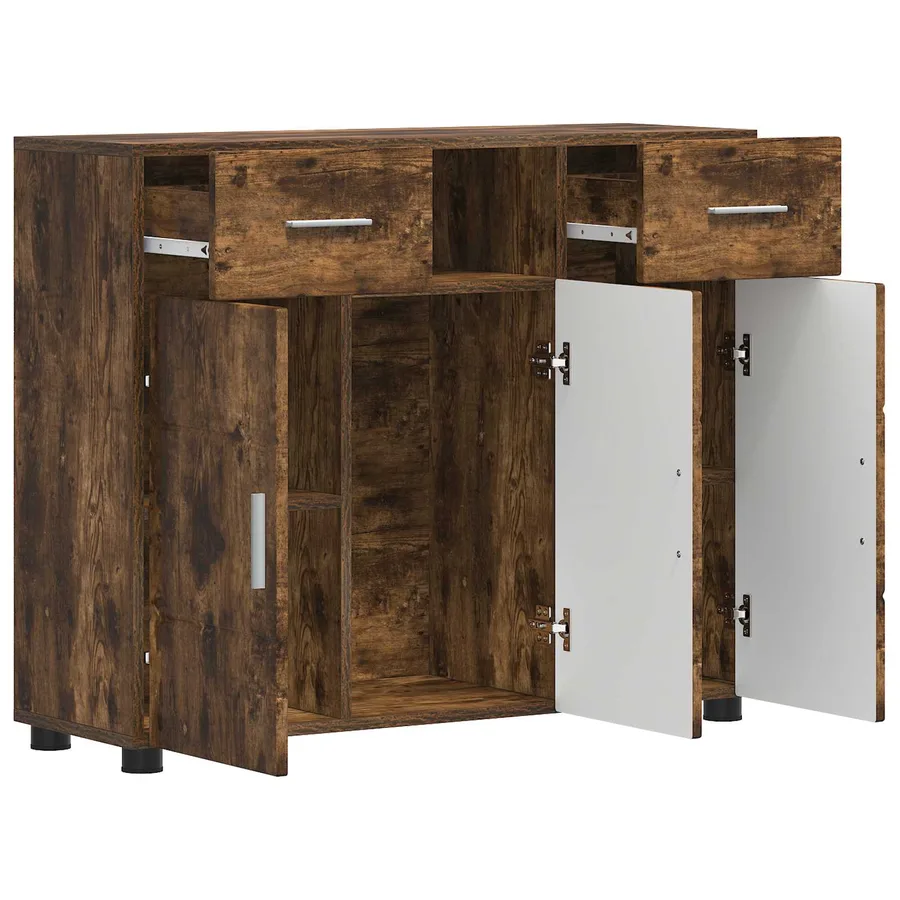 Cabinet en Bois avec tiroir Chêne fumé 88,5 x 30,5 x 73 cm - 5