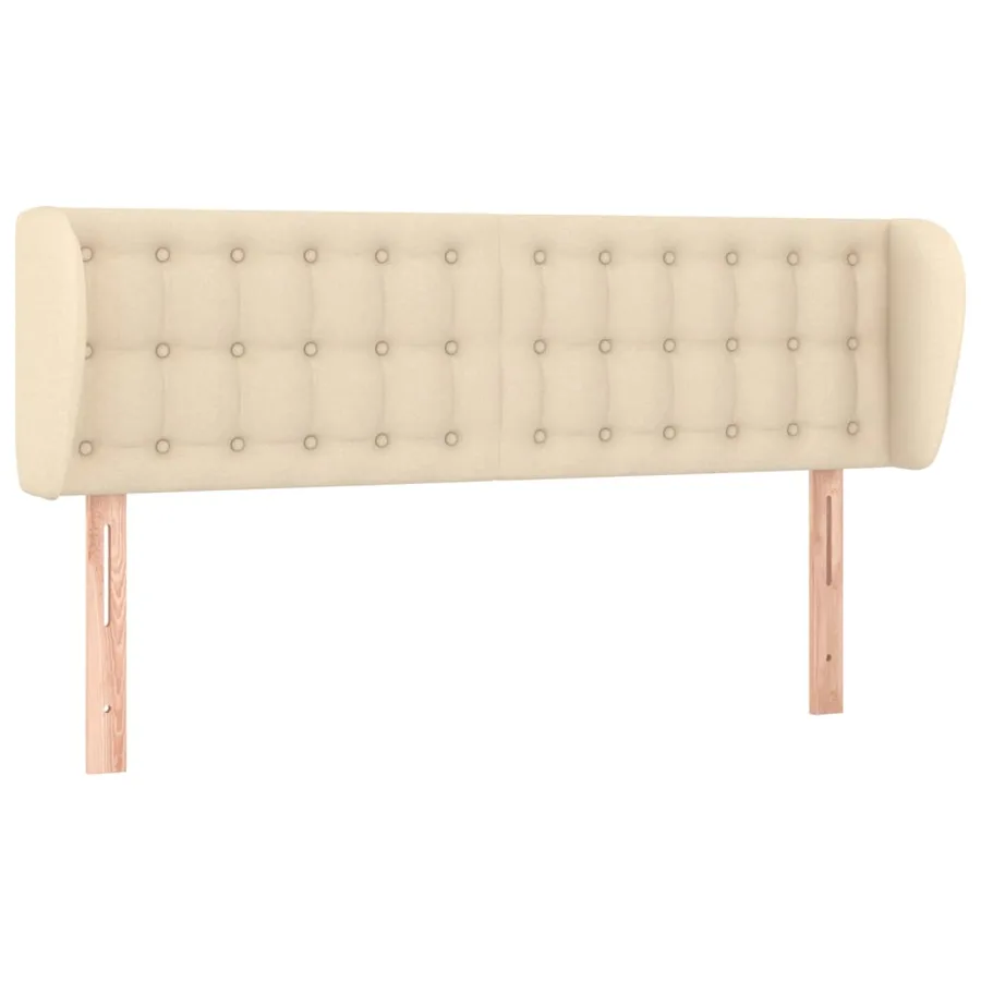 Headboard with ears Cream 147x23x78/88 cm Fabric - 2