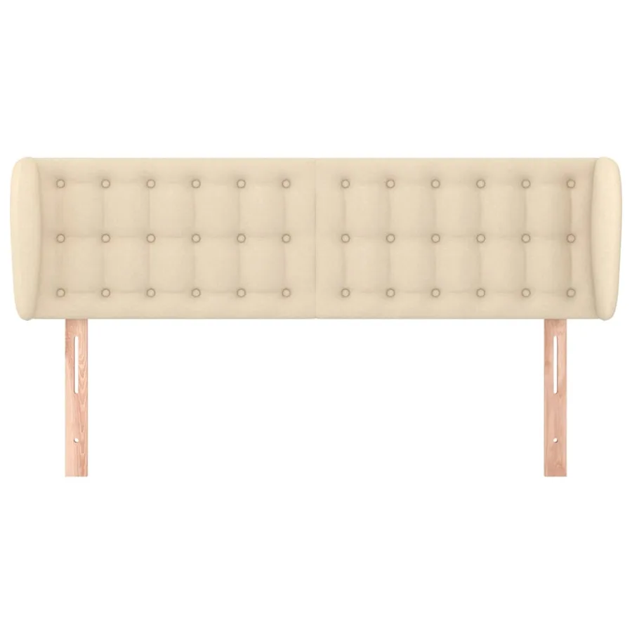 Headboard with ears Cream 147x23x78/88 cm Fabric - 3