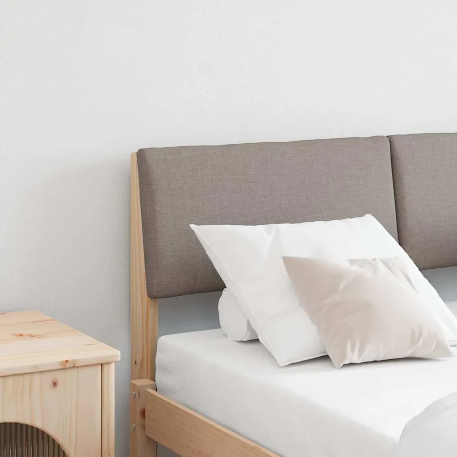 Tête de lit capitonnée Taupe 120 cm Pin massif