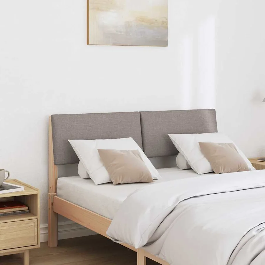 Tête de lit capitonnée Taupe 120 cm Pin massif - 3