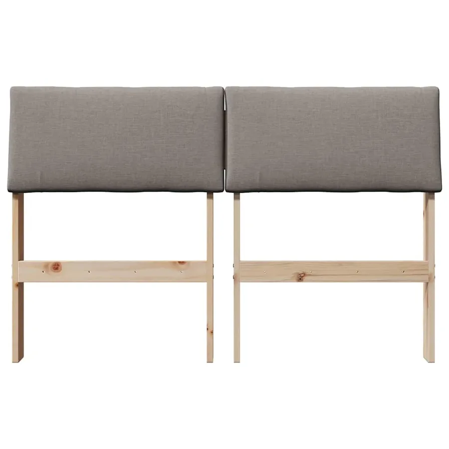 Tête de lit capitonnée Taupe 120 cm Pin massif - 4