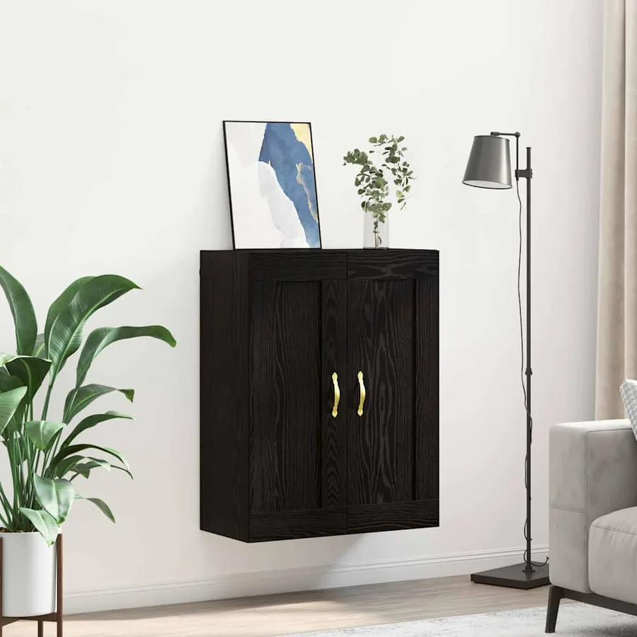 Meuble mural Chêne noir 69,5 x 34 x 90 cm Bois d'ingénierie - 4