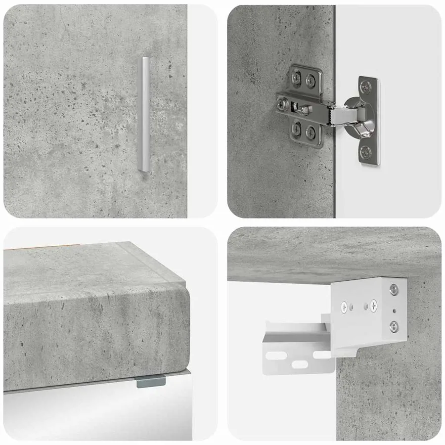 Ensemble de mobilier de salle de bain TULUM 3 pcs Gris béton - 4