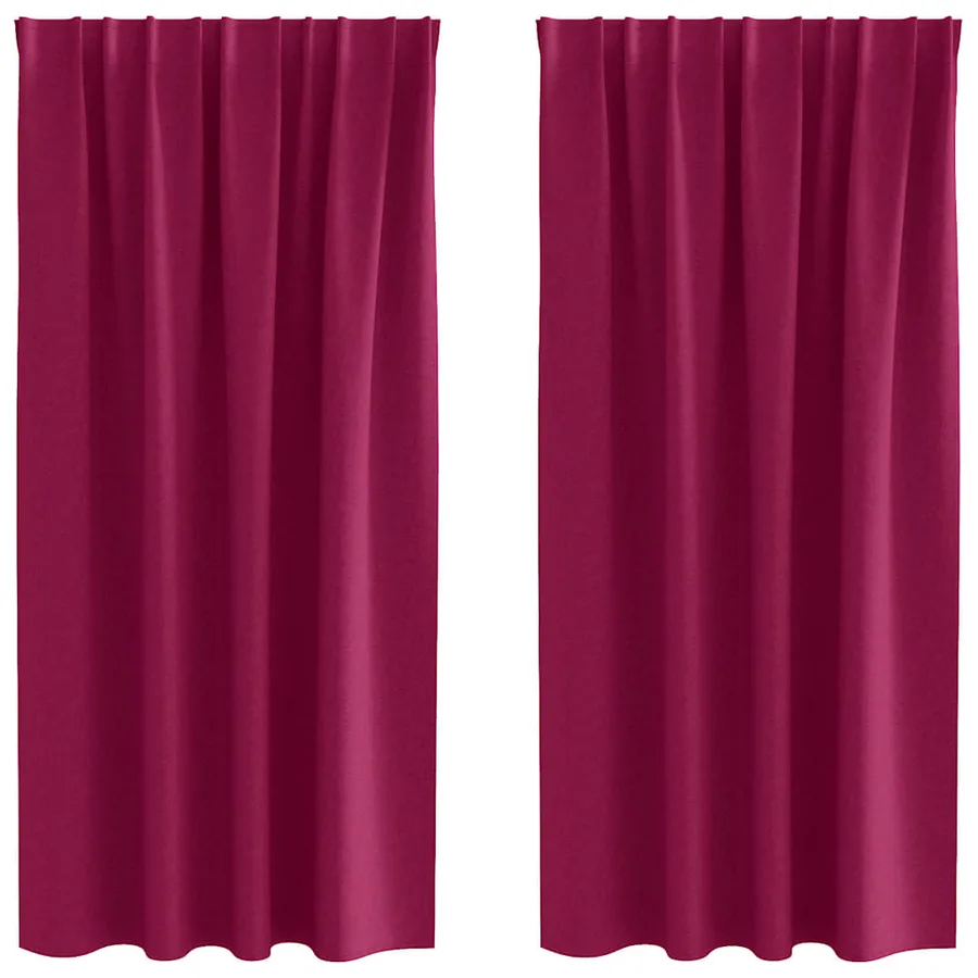 Rideaux occultants avec anneaux 2 pcs Bordeaux 175 x 140 cm - 2