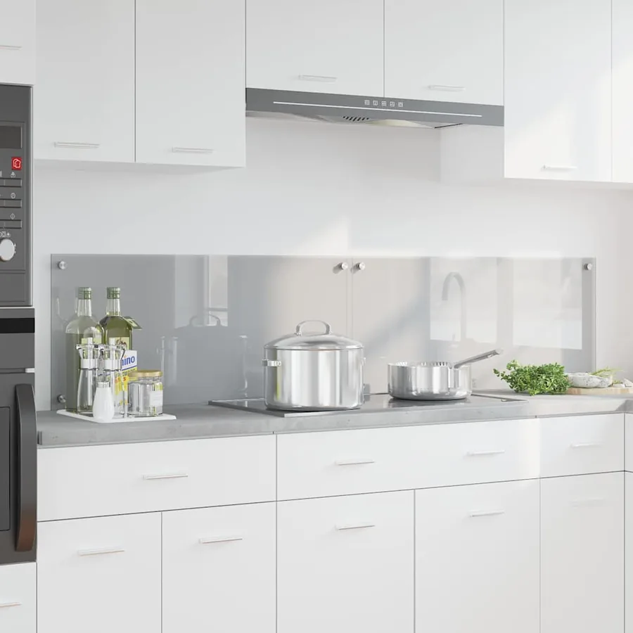 Crédence de cuisine 2 pcs Gris clair 90 x 40 cm verre trempé
