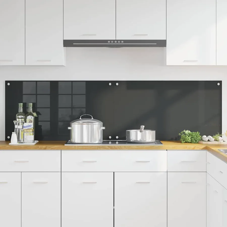 Crédence de cuisine 2 pcs Gris foncé 90 x 50 cm verre trempé - 3