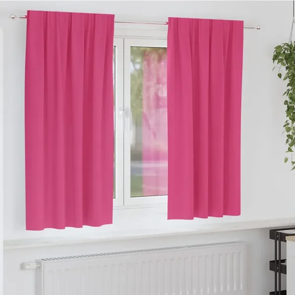 Rideaux occultants avec anneaux 2 pcs Rose vif 175 x 140 cm