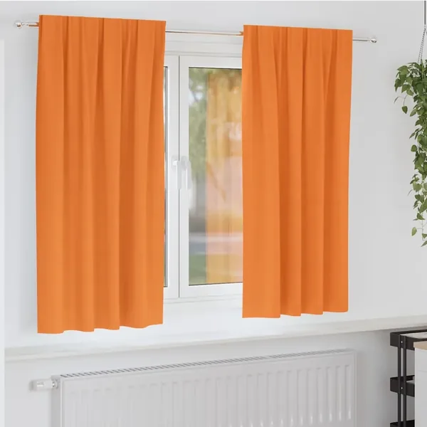 Rideaux occultants avec anneaux 2 pcs Orange 175 x 140 cm