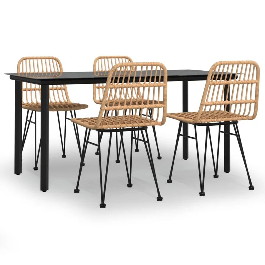 Ensemble à manger de jardin 5pcs Résine tressée - 2