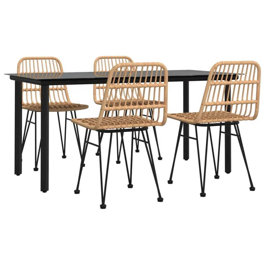 Ensemble à manger de jardin 5pcs Résine tressée - 3