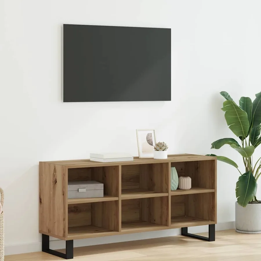 Meuble TV 103,5 x 30 x 50 cm Chêne artisanal Bois d'ingénierie