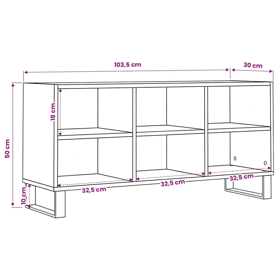 Meuble TV 103,5 x 30 x 50 cm Chêne artisanal Bois d'ingénierie - 11
