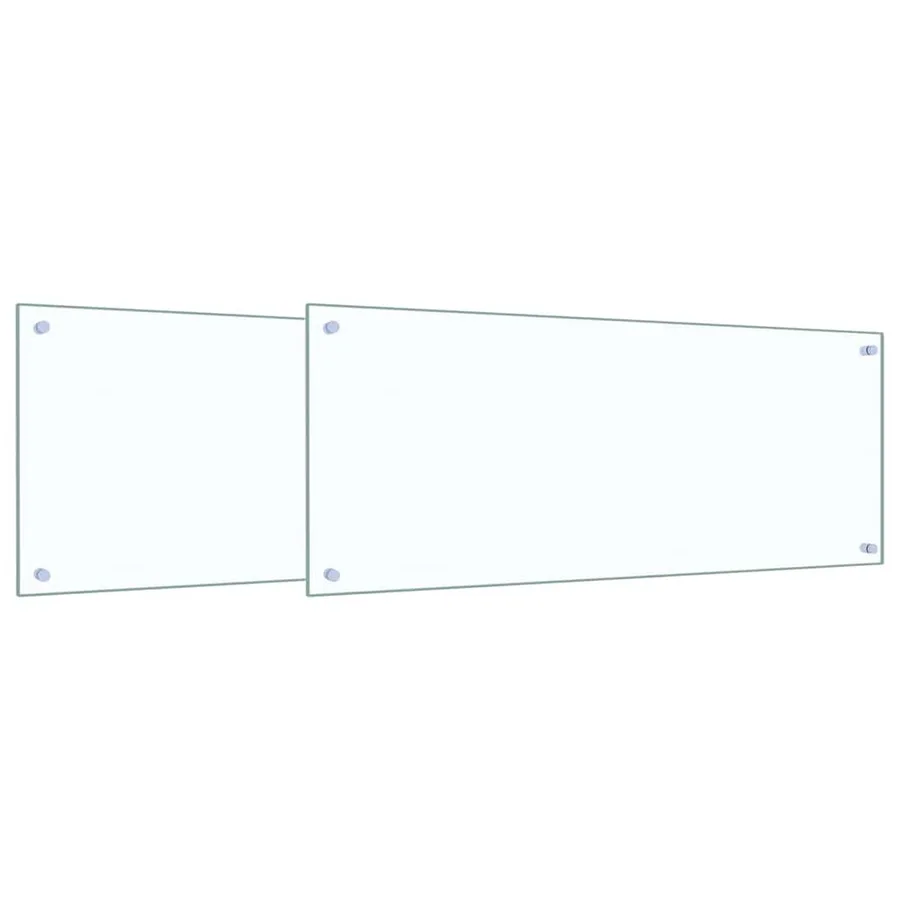 Crédence de cuisine 2 pcs Transparent 100 x 40 cm verre trempé - 2