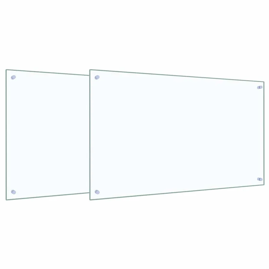 Crédence de cuisine 2 pcs Transparent 100 x 60 cm verre trempé - 2