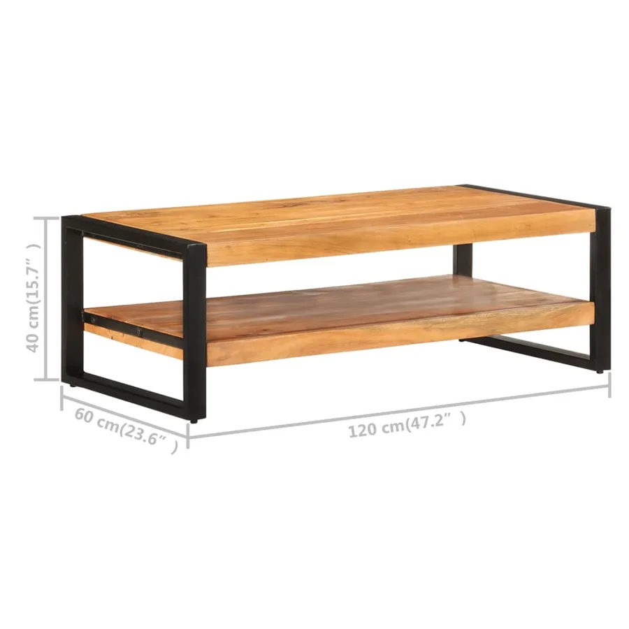 Table basse 120x60x40 cm Bois d'acacia massif - 5