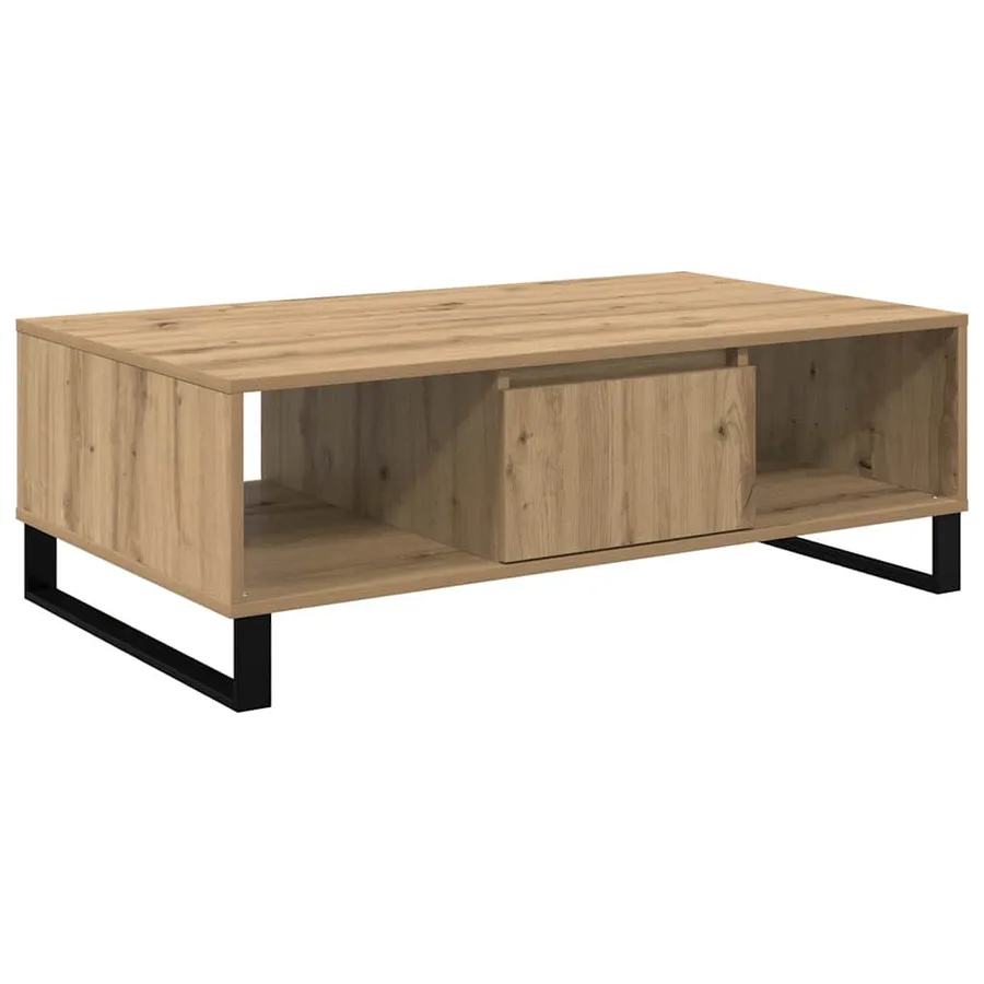 Table basse Chêne artisanal 104 x 60 x 35 cm Bois d'ingénierie - 2