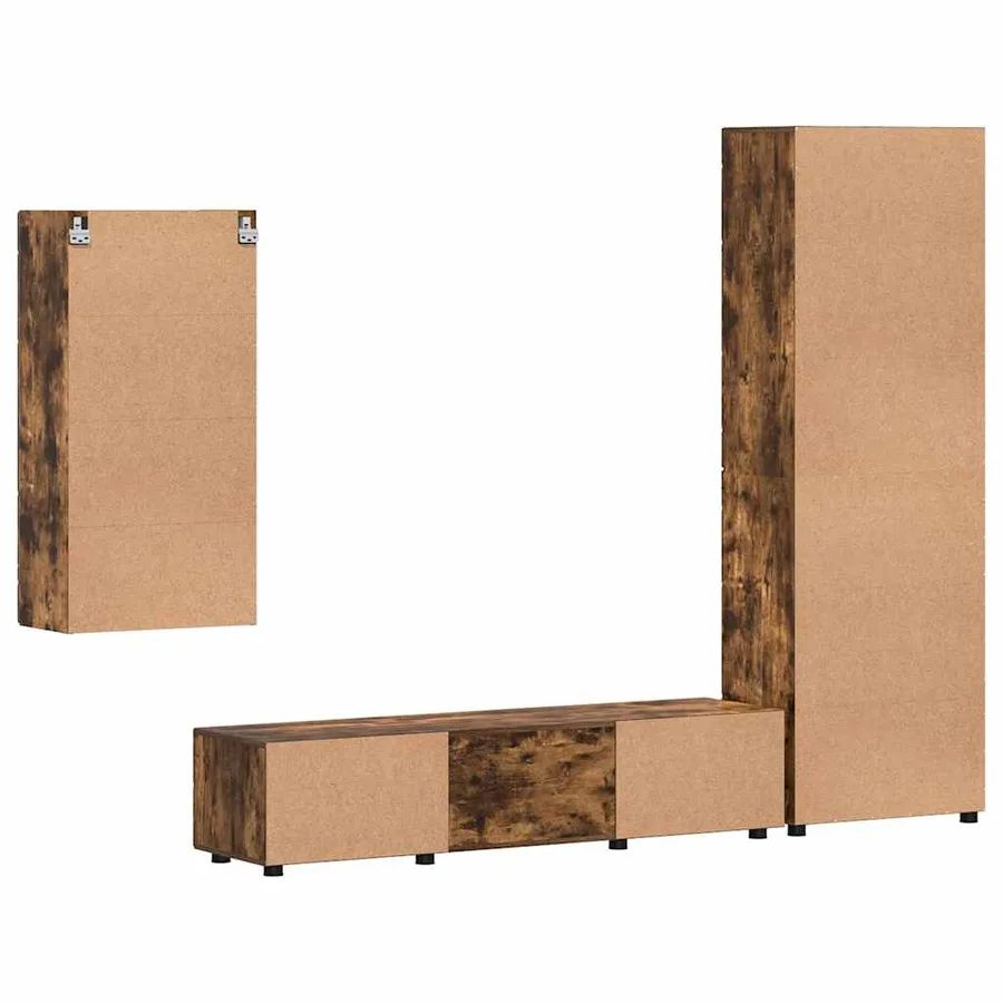 Ensemble meuble TV FLORIN 3 pcs Chêne fumé Bois d'ingénierie - 10