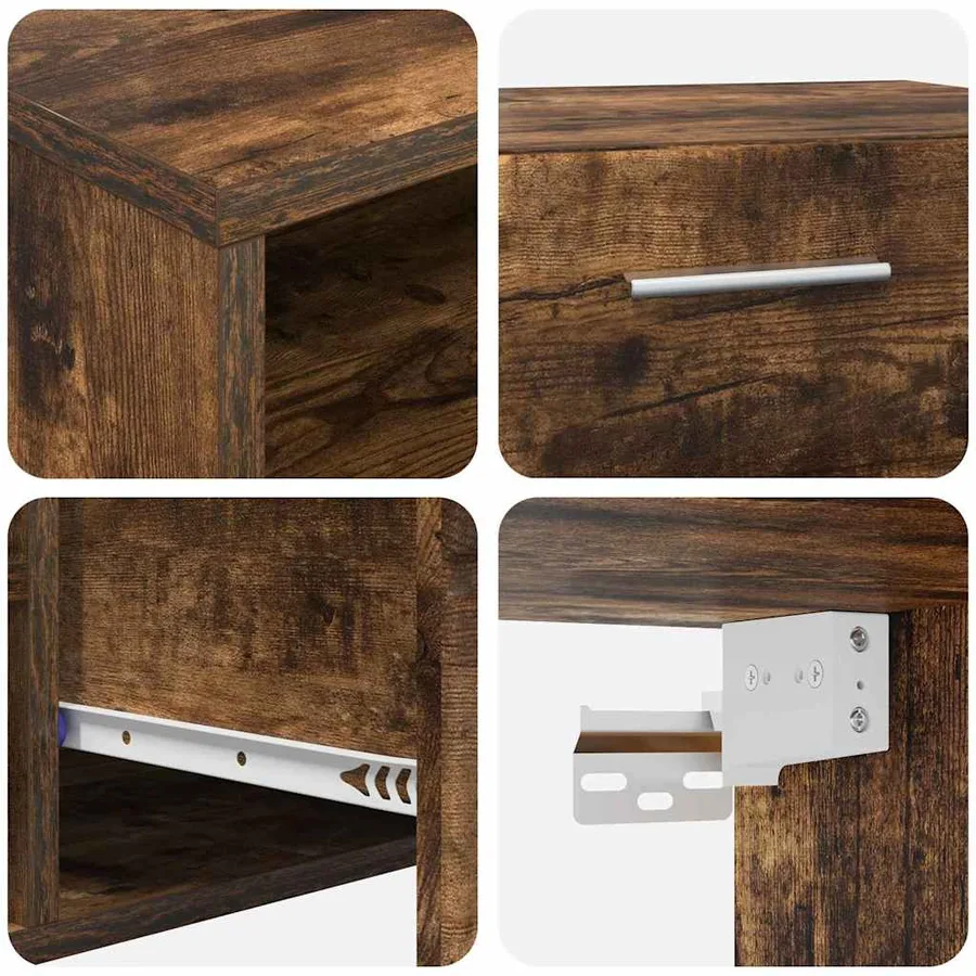 Ensemble meuble TV FLORIN 3 pcs Chêne fumé Bois d'ingénierie - 11
