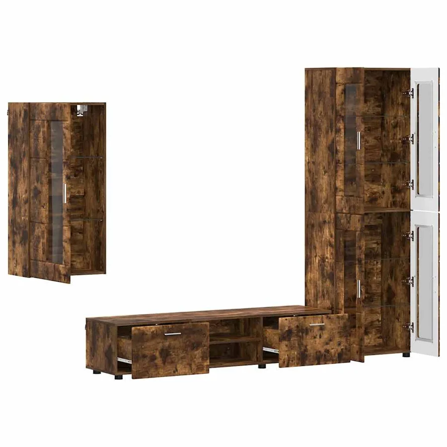 Ensemble meuble TV FLORIN 3 pcs Chêne fumé Bois d'ingénierie - 5