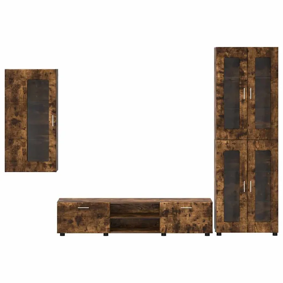 Ensemble meuble TV FLORIN 3 pcs Chêne fumé Bois d'ingénierie - 9