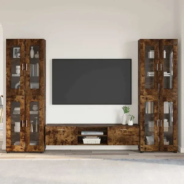 Ensemble meuble TV FLORIN 3 pcs Chêne fumé Bois d'ingénierie