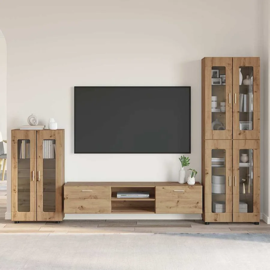 Ensemble meuble TV FLORIN 3 pcs Chêne artisanal