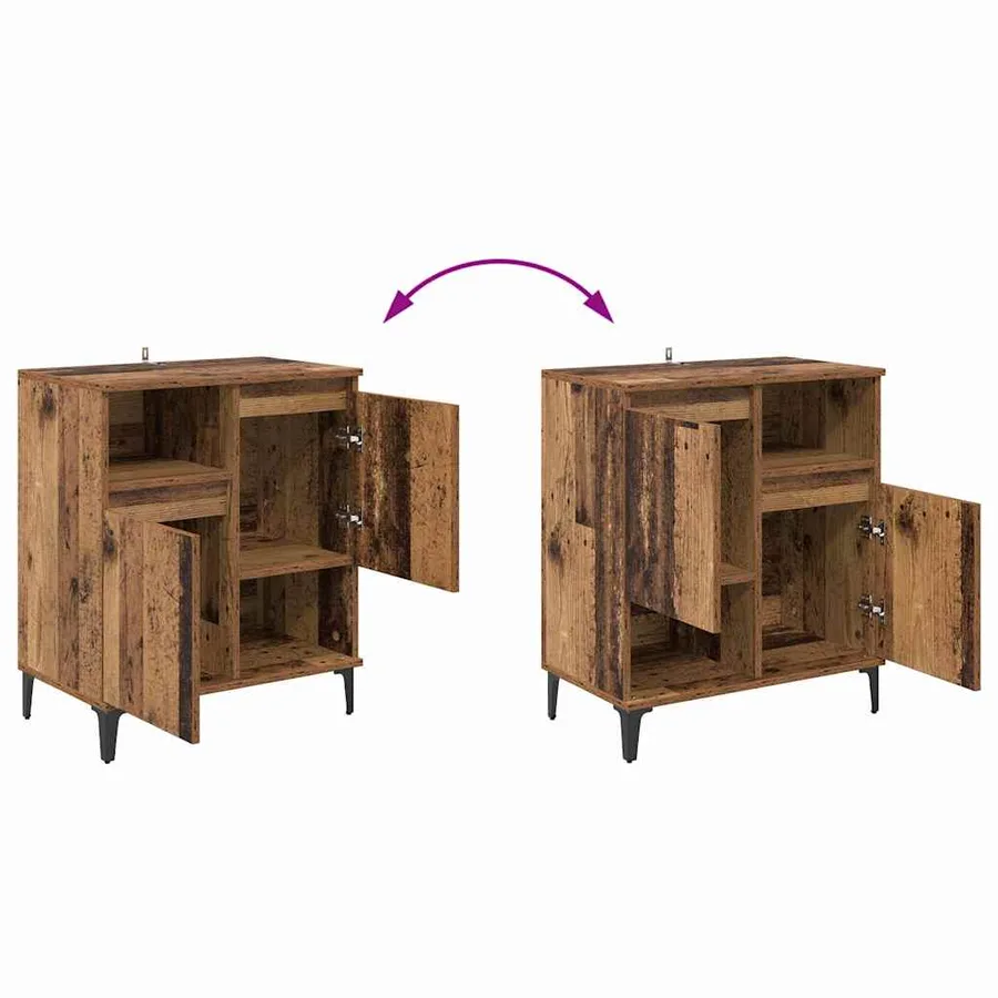 Buffets 3 pcs Bois Ancien 60 x 35 x 70 cm Bois d'ingénierie - 8