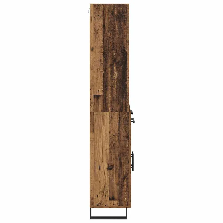 Haut Armoire avec tiroir 2 pcs Bois ancien Bois d'ingénierie - 9