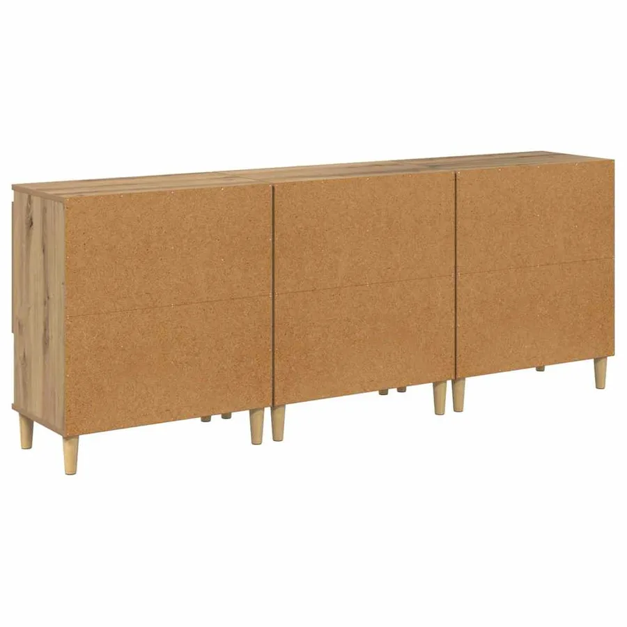 Buffets 3 pcs Chêne artisanal 60 x 35 x 70 cm Bois d'ingénierie - 7