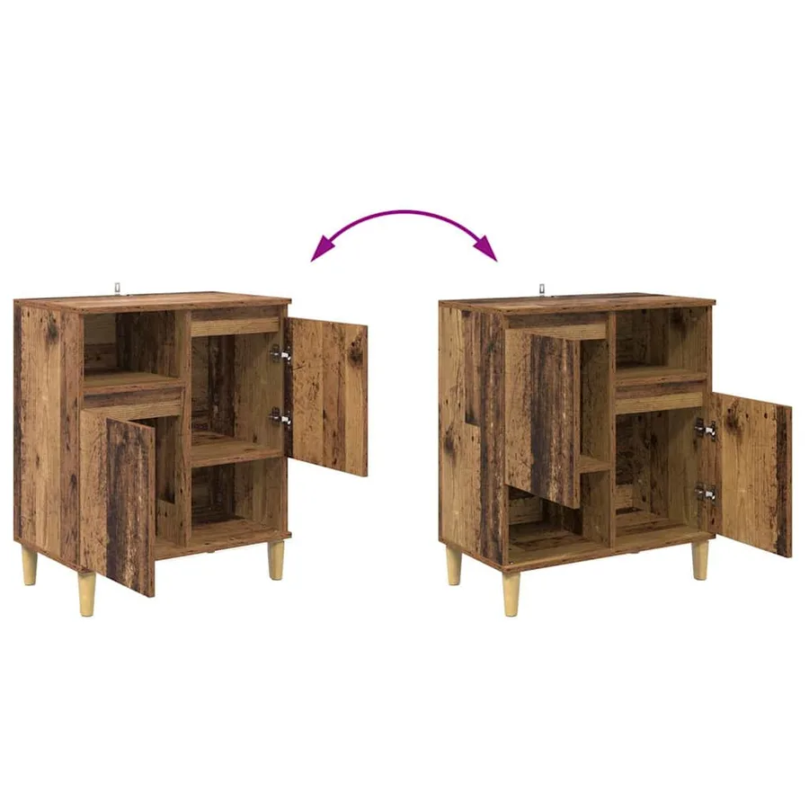 Buffets 2 pcs Bois Ancien 60 x 35 x 70 cm Bois d'ingénierie - 13