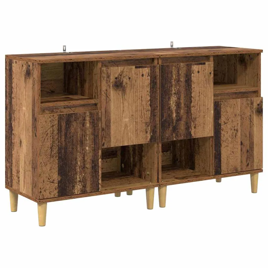 Buffets 2 pcs Bois Ancien 60 x 35 x 70 cm Bois d'ingénierie - 5