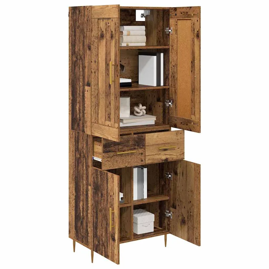 Haut Armoire Bois Ancien 69,5 x 34 x 180 cm Bois d'ingénierie - 3