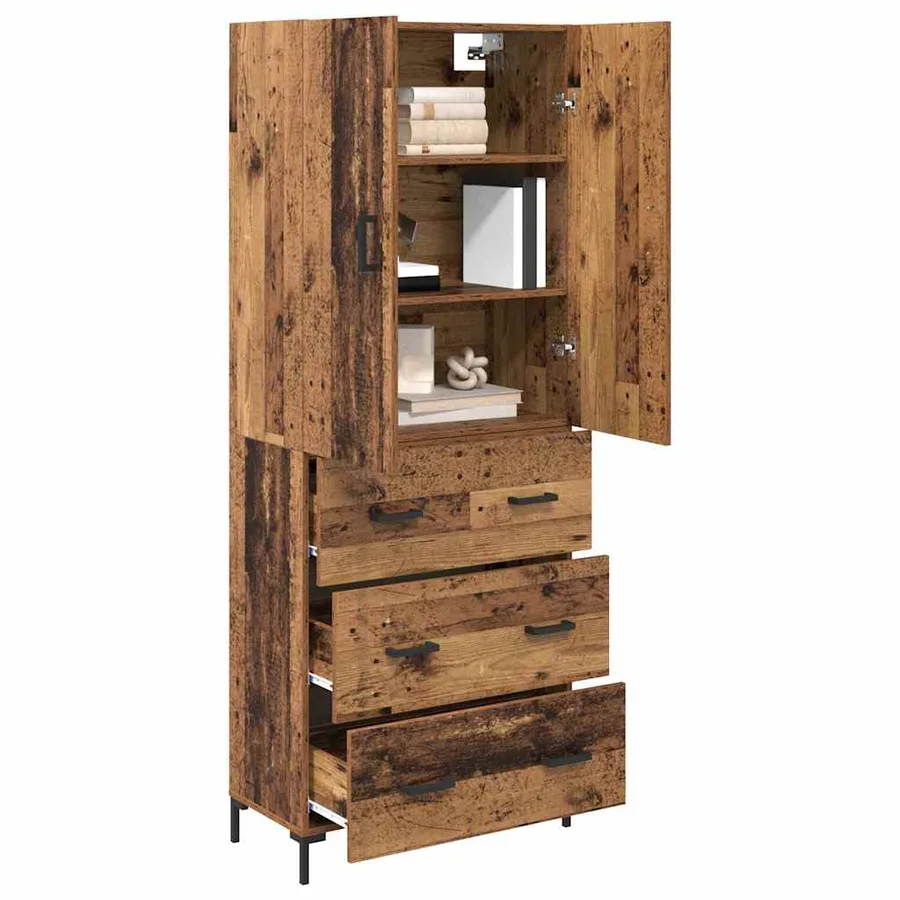 Haut Armoire Bois Ancien 69,5 x 34 x 180 cm Bois d'ingénierie - 3