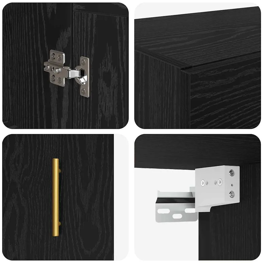 Meuble mural Montage mural 2 pcs Chêne noir 69,5 x 34 x 90 cm - 10