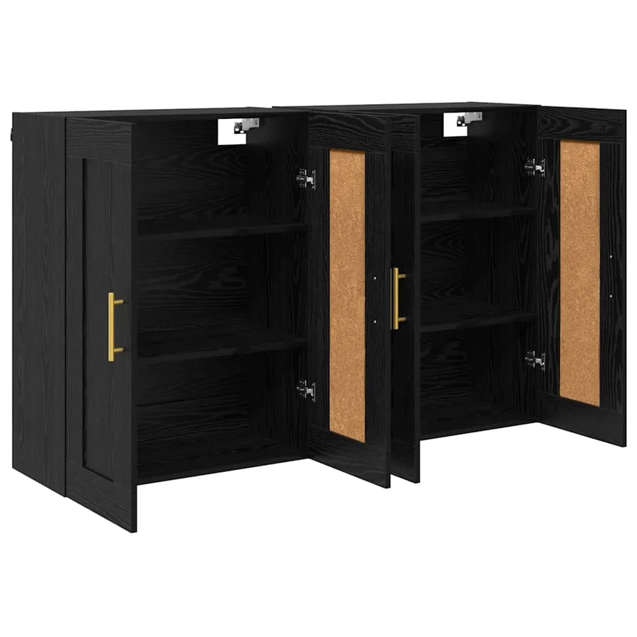 Meuble mural Montage mural 2 pcs Chêne noir 69,5 x 34 x 90 cm - 6