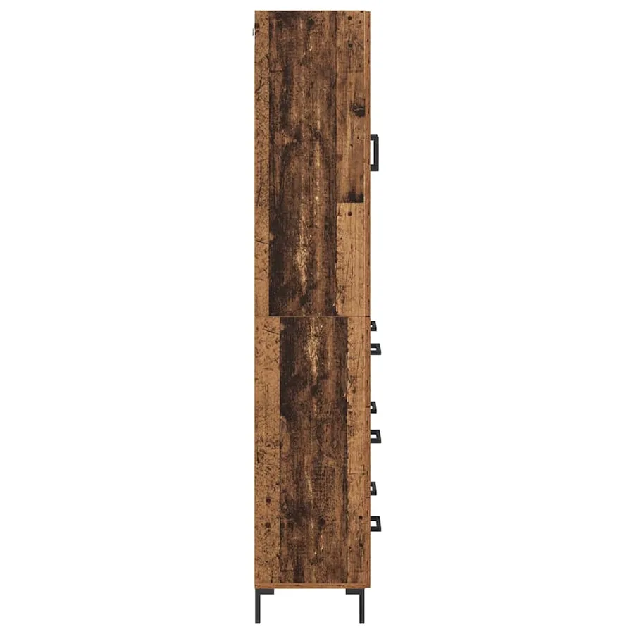 Haut Armoire avec tiroir 2 pcs Bois ancien Bois d'ingénierie - 9